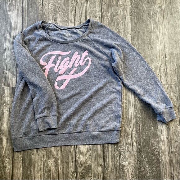 TORRID Breast Cancer Awareness Fight Sweater sweatshirt pullover - Picture 2 of 10
